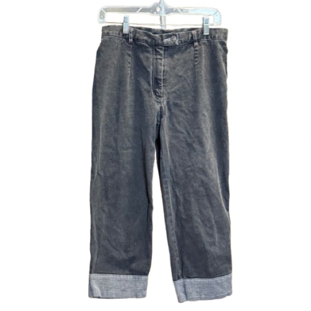 Mac & Jac Jeans Petite Cropped Grey Jeans | Red Stitch Detail, Size 8
